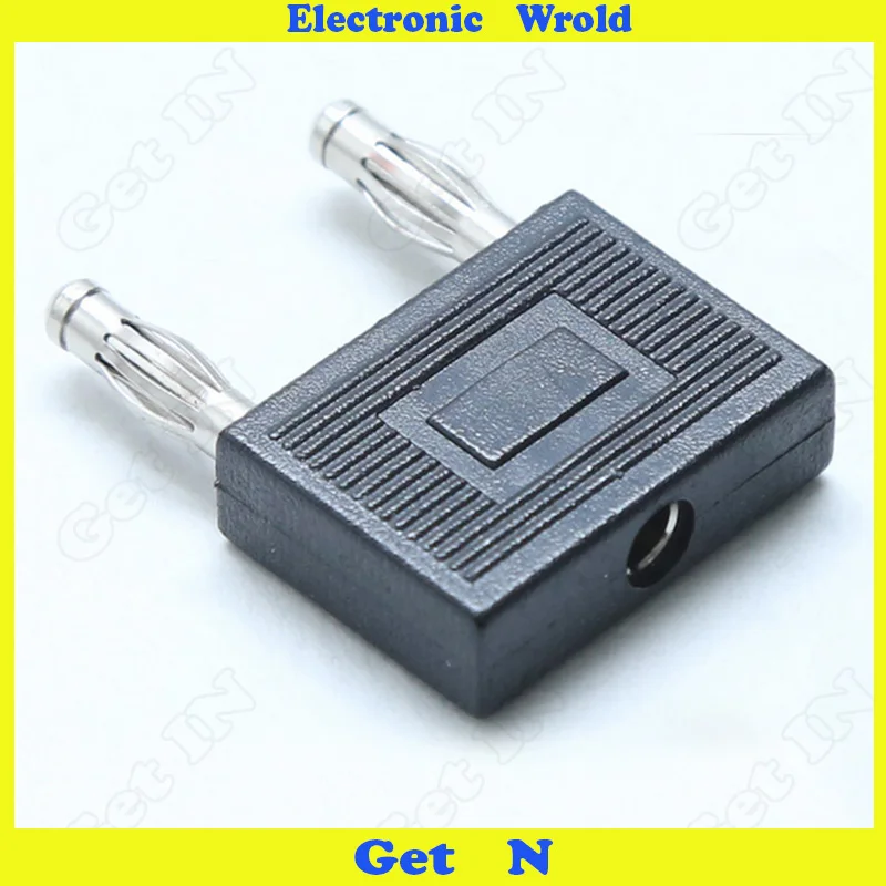 

500pcs 4mm Banana Plug Pure Copper Short Circuit Jack Double Row Two Together Joint One Male Two Female Adapter H-2048
