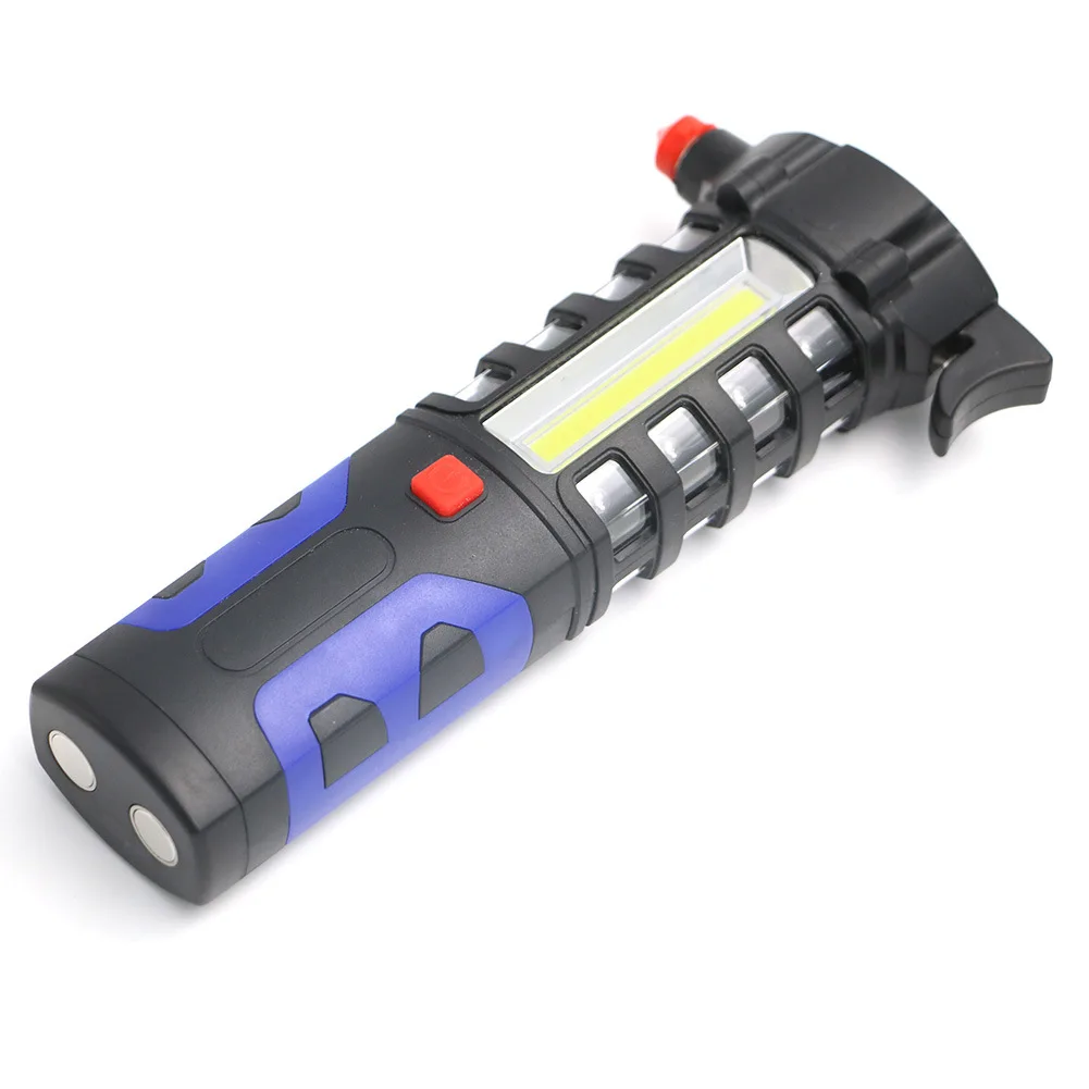 

New LED Lighting Flashlight With Safety Hammer Emergency Defense Tool Light Warning Strong Magnetic COB Maintenance Wor