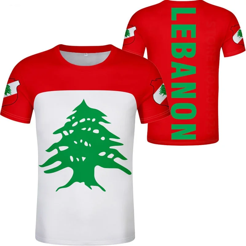 

LEBANON T Shirt Diy Free Custom Name Number Lbn T-shirt Photo Clothes Print Tshirts Logo Respirant 3D 4XL 5XL Big Size 6XL Short