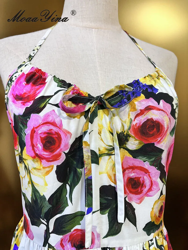 Женское Хлопковое платье с открытой спиной MoaaYina праздничное средней длины