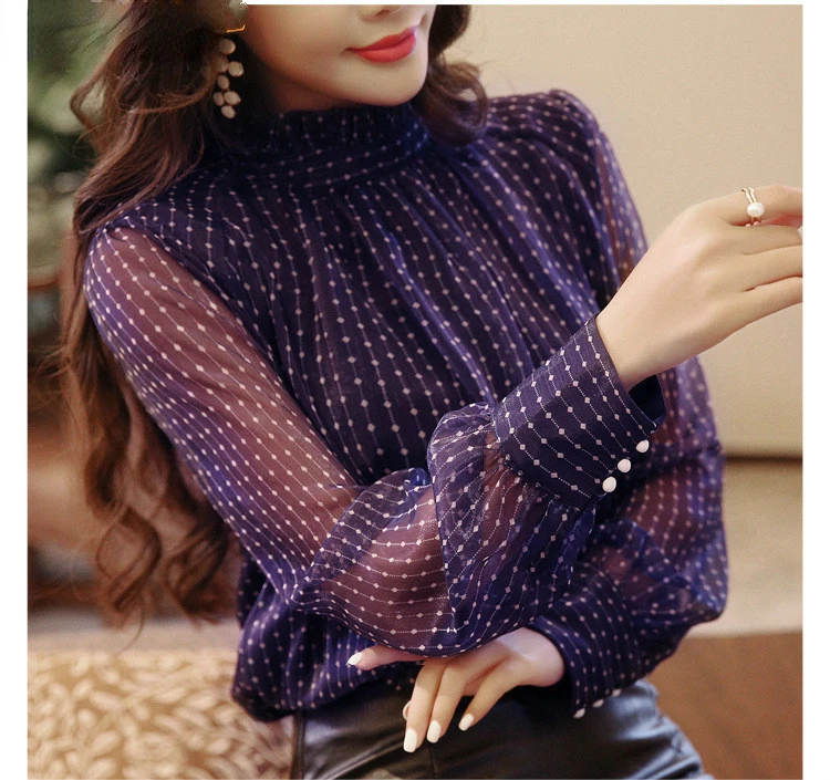 

summer woman top blusa mujer lace chiffon blouse women shirt long sleeve womens tops and blouses ladies