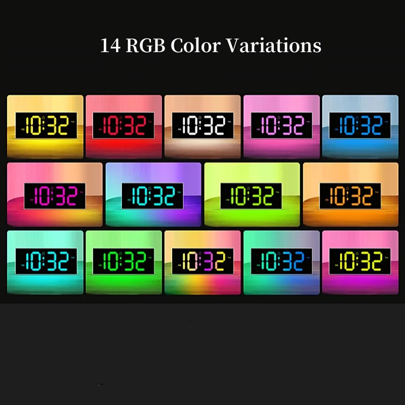 Настенные цифровые часы с дистанционным управлением RGB
