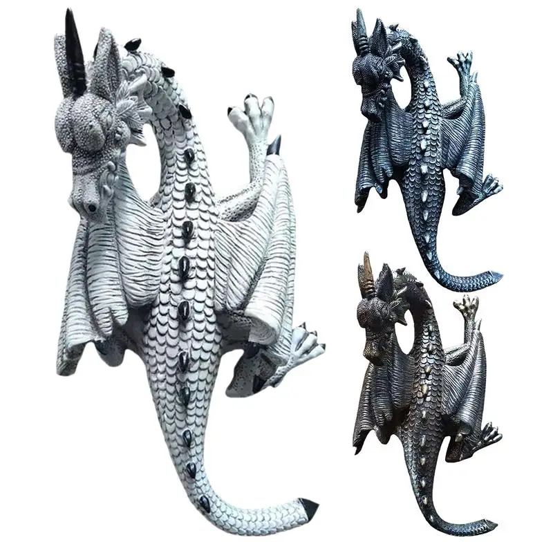 

Flying Dragon Wall Sculpture Ornament Figurine Sculpture Castle Dragon Gothic Decorative Statues Fantasy World Mythical