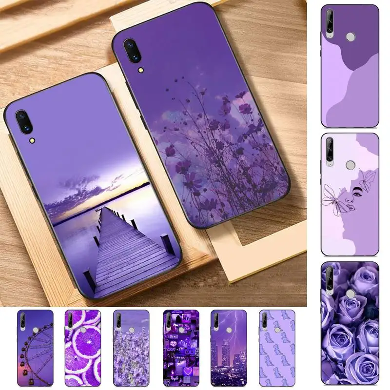 

Purple aesthetic Phone Case for Huawei Y 6 9 7 5 8s prime 2019 2018 enjoy 7 plus