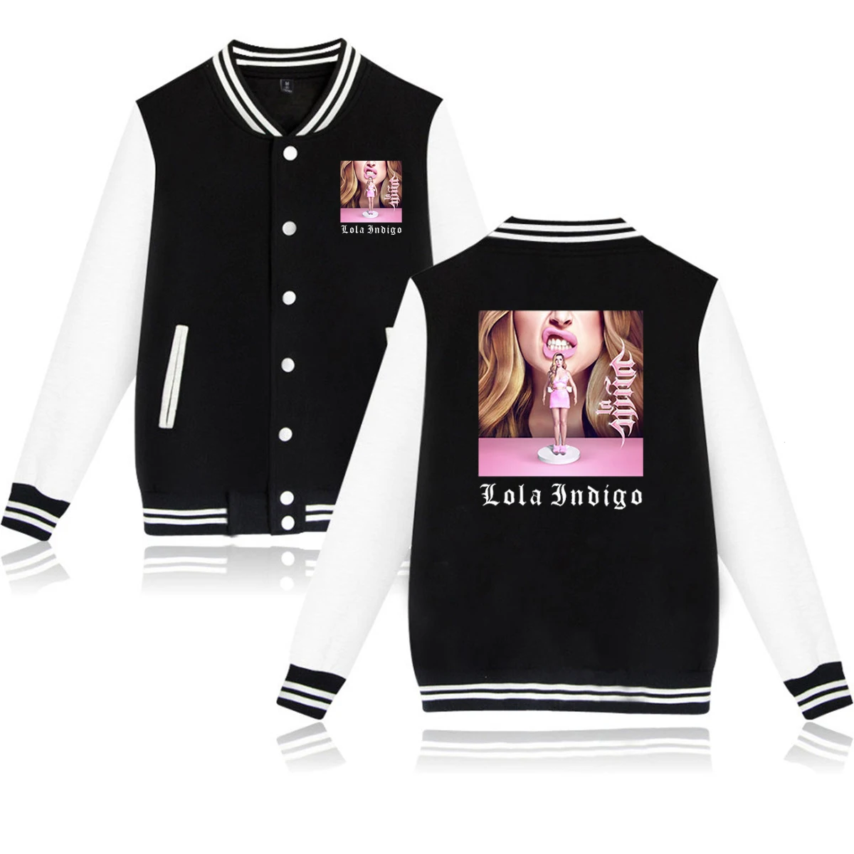 

Бейсбольная куртка Lola цвета индиго для женщин и мужчин, осенняя Повседневная Толстовка с длинным рукавом, модная свободная трендовая куртк...