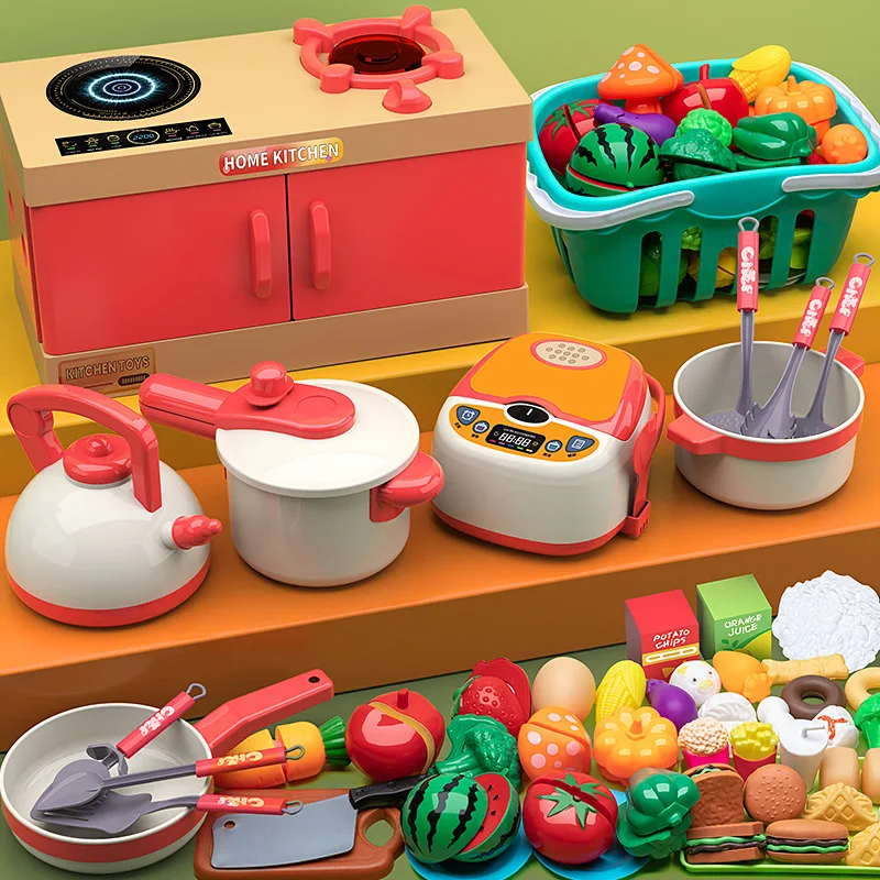 

Children's Kitchen Toy Set Girl Playing House Fun Role Play Cognitive Toy Cooking Simulation Kitchen Stove Baby Gift