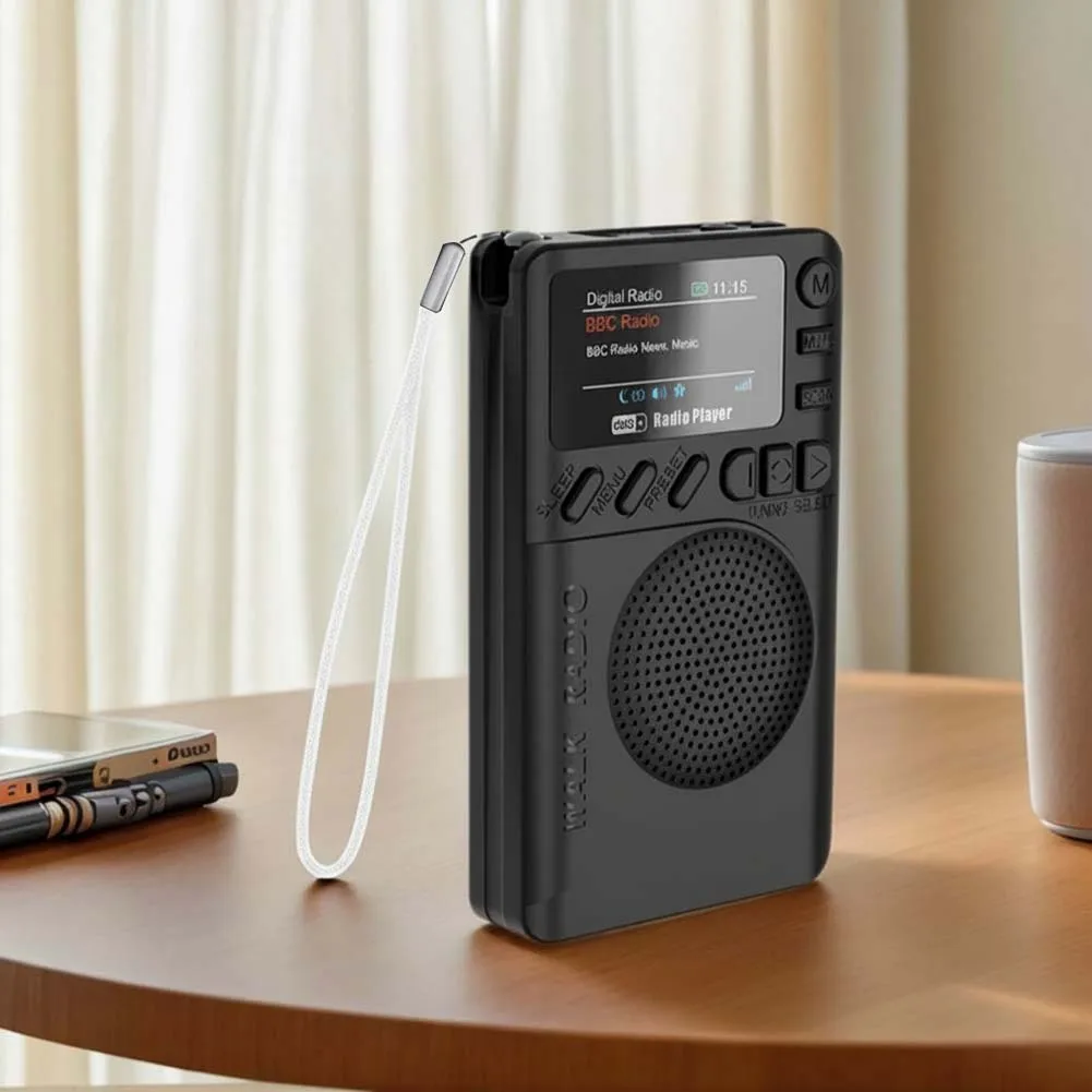 Фото Мини-радиоприемник DAB/FM с цветным экраном, перезаряжаемый, карманный, с Bluetooth 5.0, воспроизведением MP3 и функцией динамика для кемпинга и походов №4