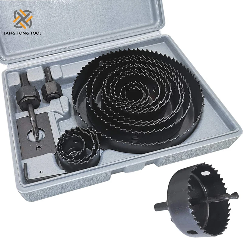 

Набор отверстий QQQ для деревообработки, 16 шт., набор сверл из углеродистой стали, 19-127 мм, Набор отверстий для гипсокартона, потолка, дерева, Набор отверстий для пилы