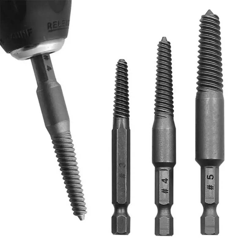 

5pcs Screw Extractor Center Drill Bits Guide Set Broken Damaged Bolt Easy Out Remover Hex Shank And Spanner For Broken Hand Tool