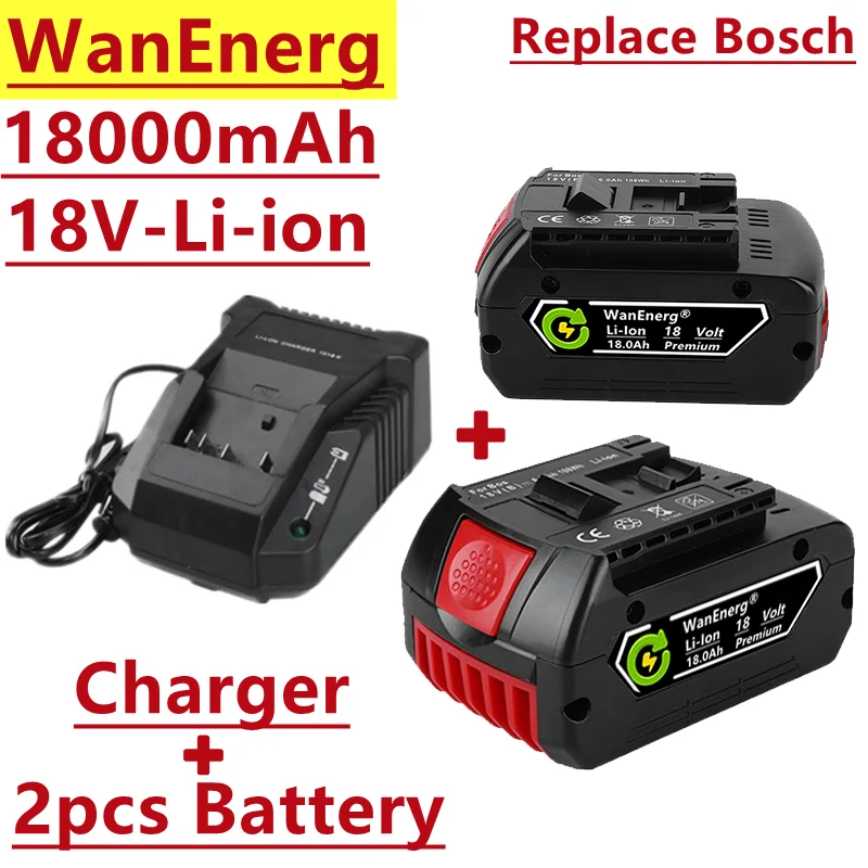 

18V Lithium Ion Rechargeable Battery, 18.0ah, for Bosch Replacement Battery, Electric Tool, bat609,bat609g,bat618,bat618g,bat614