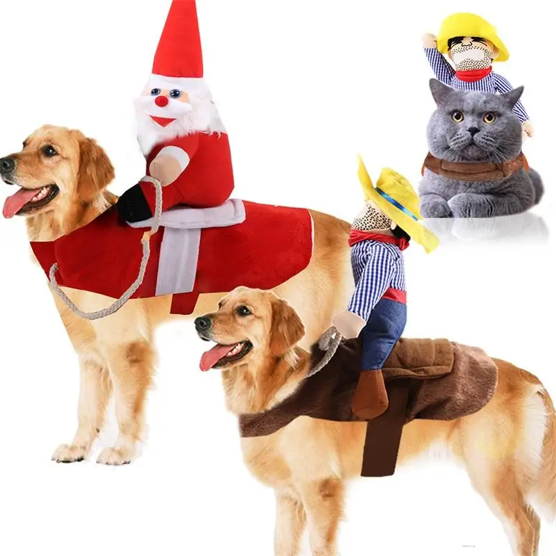 

Big Dog Clothes Cat Pet Supplies Horse Riding Clothes Turned Into Galloween Santa Claus Clothes