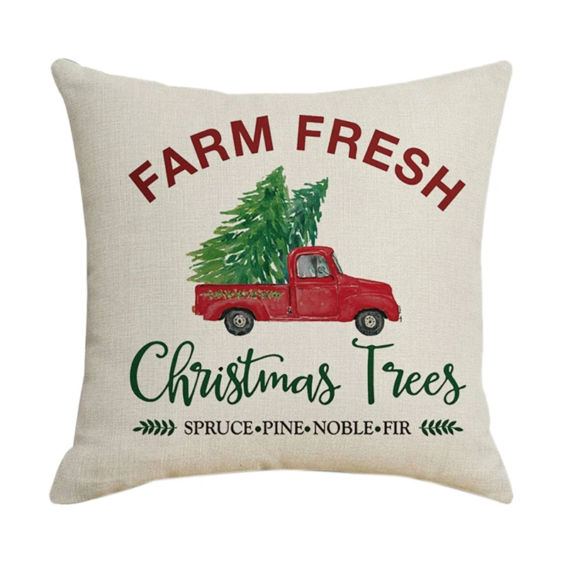 

Рождественская наволочка, квадратная домашняя декоративная льняная наволочка с Санта-Клаусом, наволочки для сидений, Подарочная наволочка...