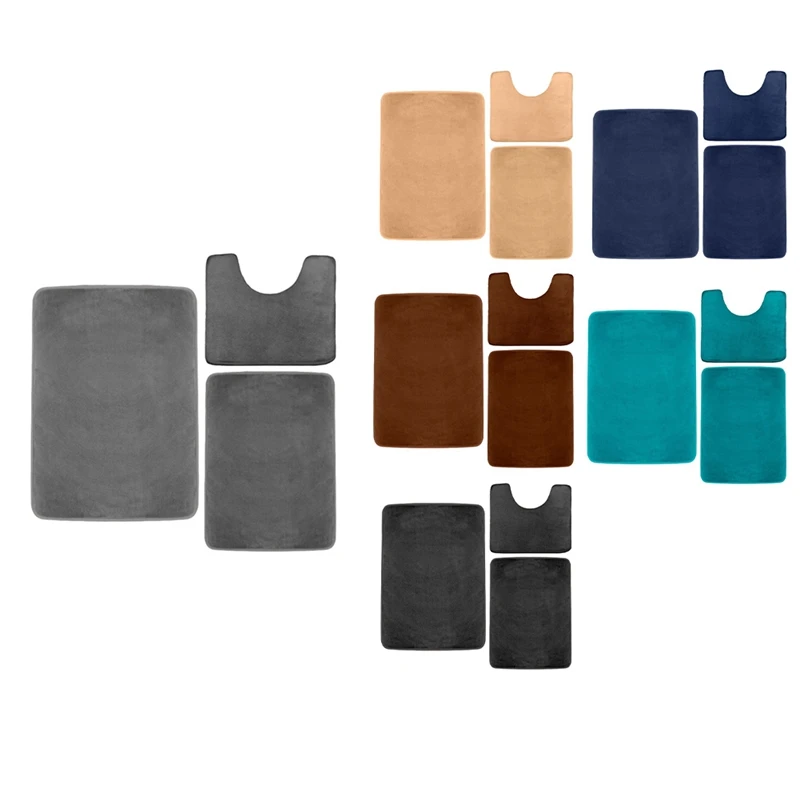 

Bath Mat Memory Foam Suit Bathroom Carpet Suit Luxury Super Soft Absorbent Non Slip Carpet