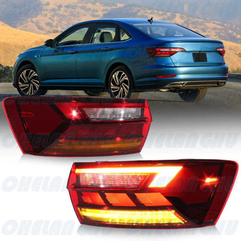 

Светодиодный задний фонарь для VW Jetta, европейская версия 2019 2020 2021 2022 2023 2024, автомобильные аксессуары, 1 пара внешних боковых задних стоп-сигналов