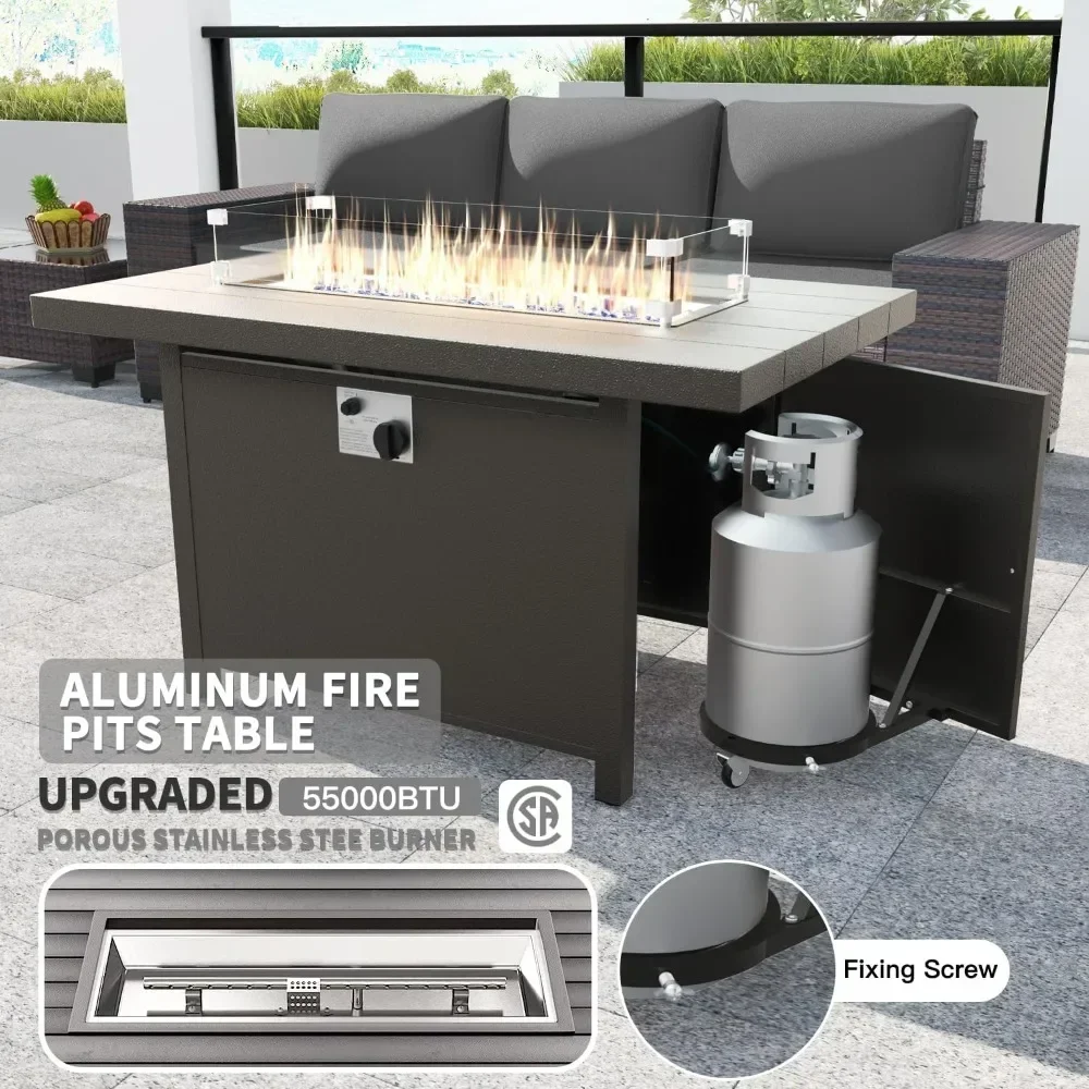 Набор мебели для сада металлический газовый костер с пропановым покрытием