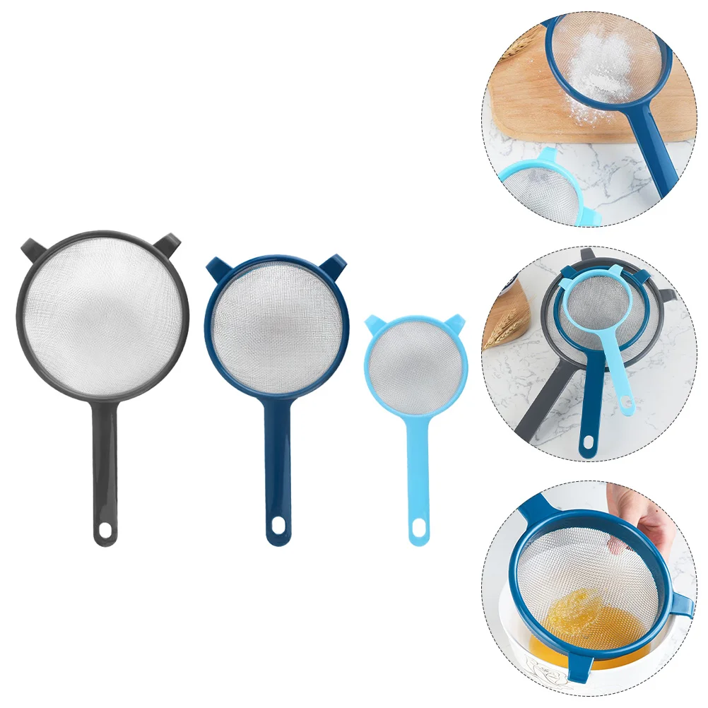 

Flour Sifter Strainer Steel Fine Stainless Sieve Baking Mesh Extrahandheld Sifting Duster Sugar Cups Colander Separator Ladle