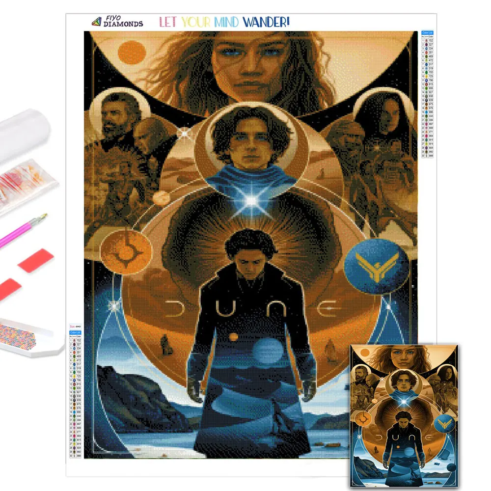 

DIY 5D Diamond Painting Dune Movie Picture Mosaic Full Diamond Embroidery Cross Stitch Set Home Art Decoration aлмазная mозаика