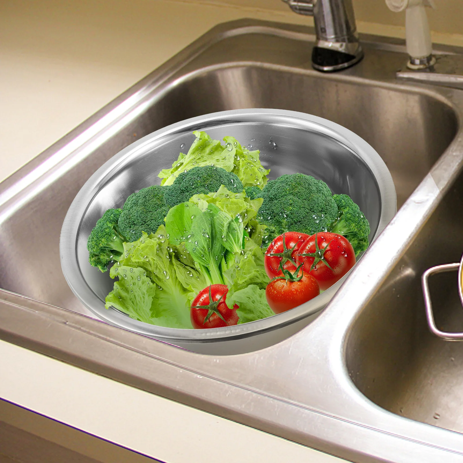 Ванна для стирки миска риса из нержавеющей стали практичная раковина супа