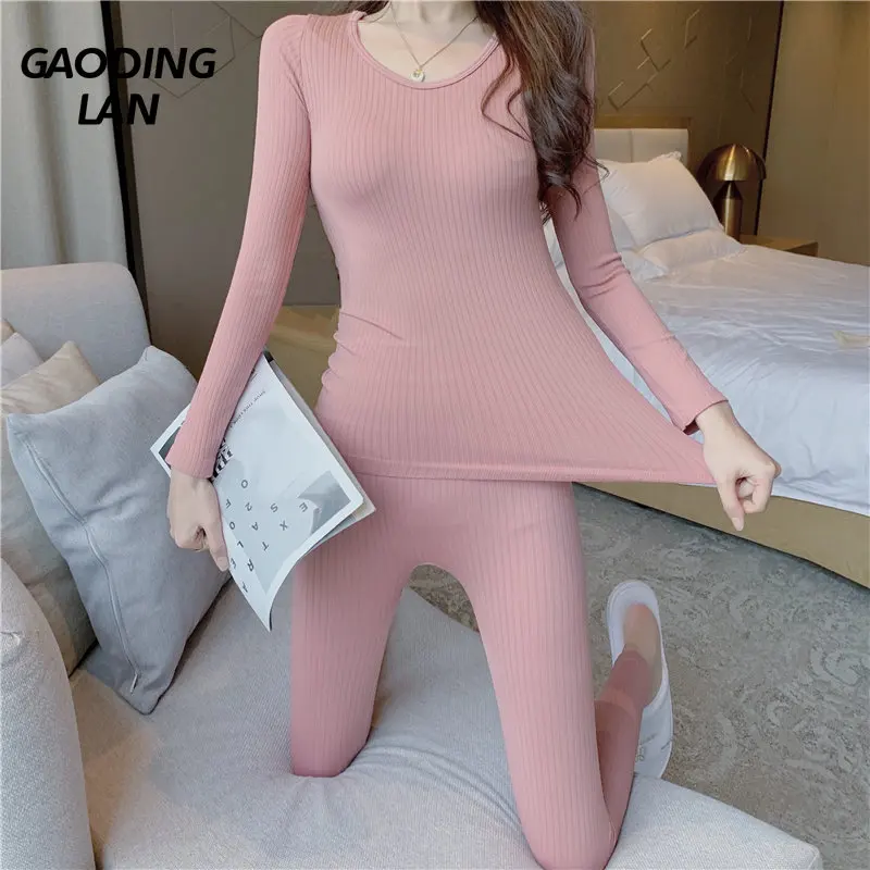 

Осень-зима, Женский пижамный комплект большого размера с длинным рукавом, бархатная однотонная теплая одежда для сна, костюм, женская домашняя пижама с круглым вырезом