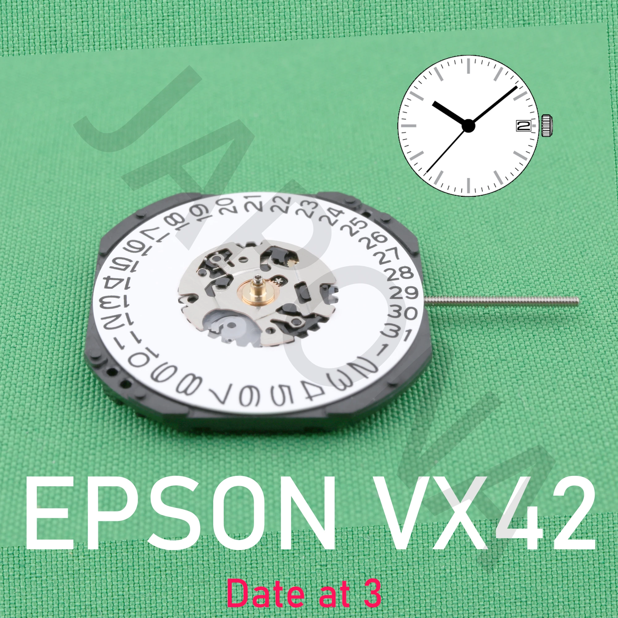 EPSON VX42 Standard movement with date Calendar display japan movement VX42E Three Hands Calendar Date Metal quartz movement