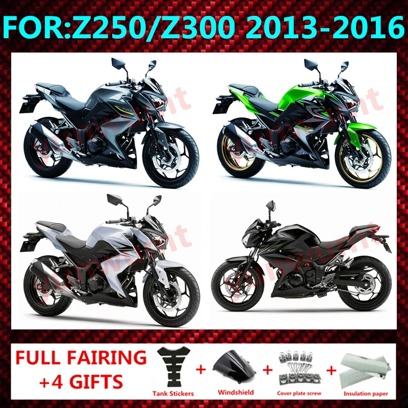 Обтекатель из АБС-пластика Z300 Z250 2013 - 2018 Кузов для Kawasaki Z300r Z250R 15 Обтекатели кузова Z