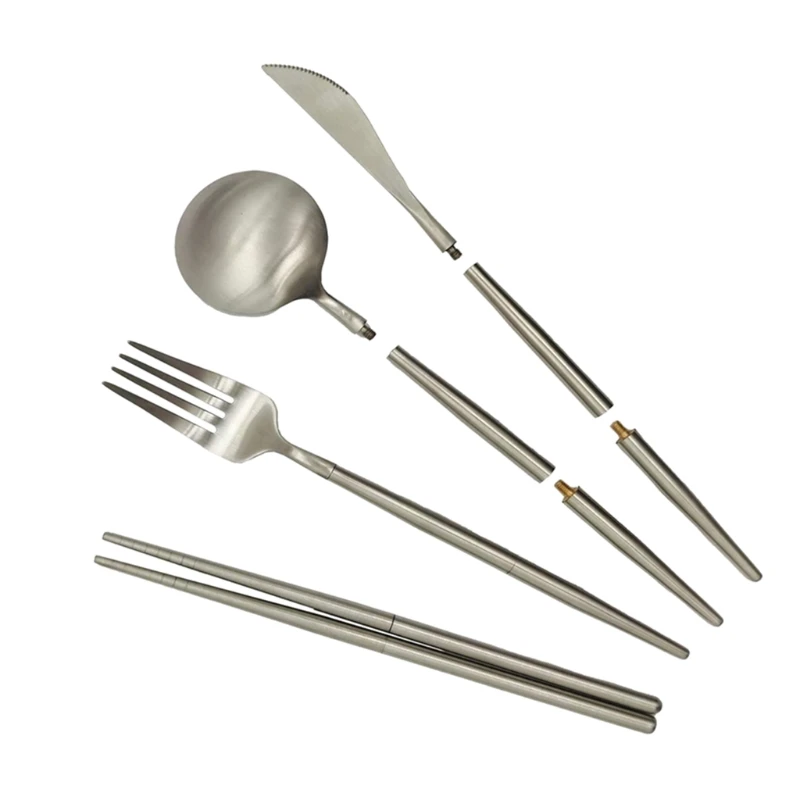 4 шт. портативные многоразовые дорожные столовые приборы и ножи вилка чоптик с