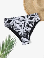 plant print high waisted bikini panty