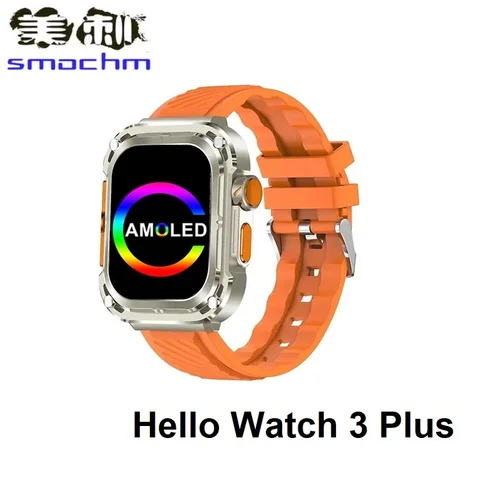 1/ 2/ 3/ 4/ 5 шт./партия часы Smochm Hello Watch 3 Plus AMOLED экран компас 4 Гб хранилище музыки 49 мм Мужские Женские спортивные умные часы