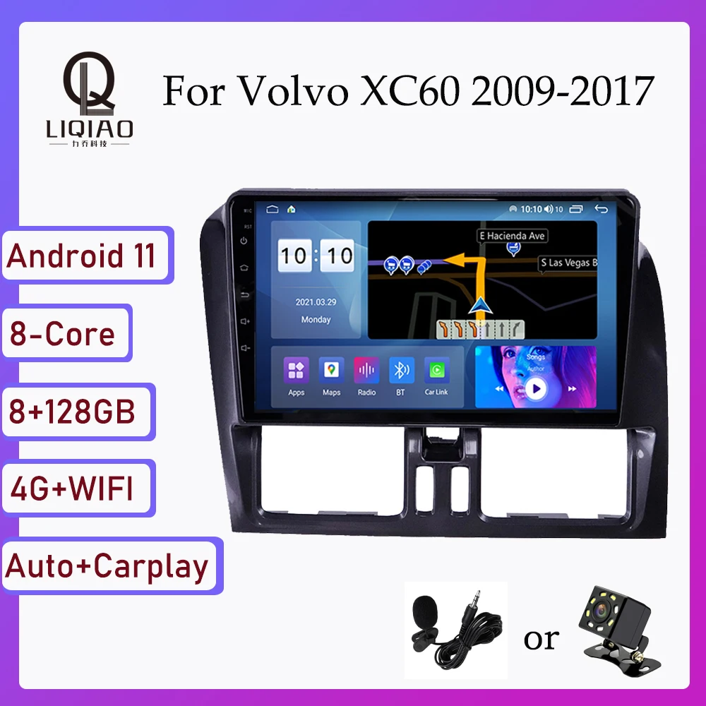 

2din Car Multimedia Video Player For Volvo XC60 2009-2017 Android 11 Navigation GPS QLED 1280*720P Touchscreen OBD BT Bluetooth