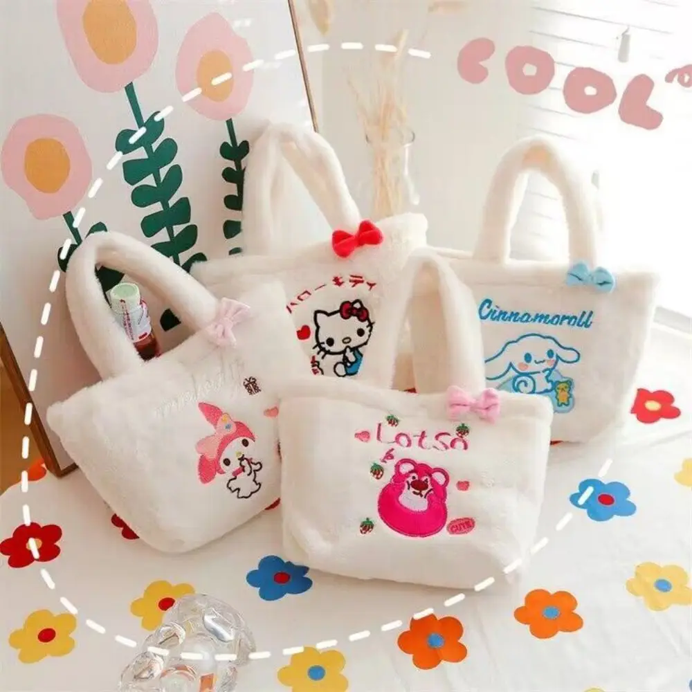 

Милая плюшевая сумка Sanrio, мультяшный аниме Hello Kitty Kuromi Cinnamoroll My Melody, Студенческая сумка через плечо, кошелек для монет, подарки на день рождения