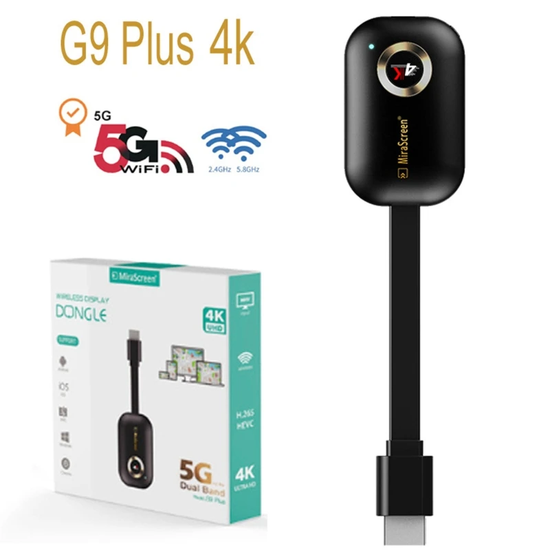 

Wireless HDMI-compatible Display Adapter for Cellphone Mirroring Casting Screen to Monitor 2.4G/5G 4K Miracast