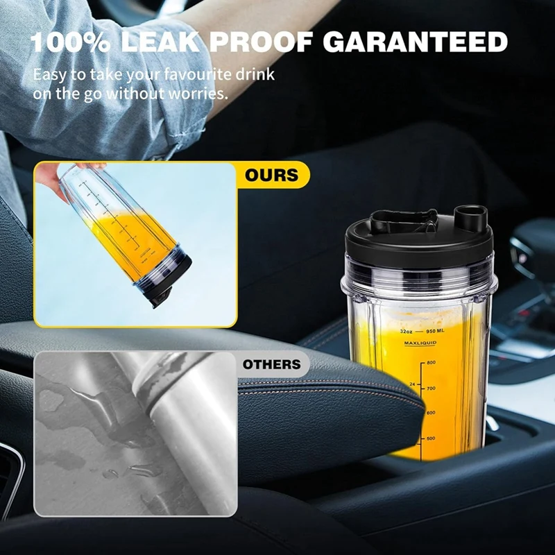 Для чашек блендера Ninja аксессуары комплект на 32 унции с уплотнительными крышками