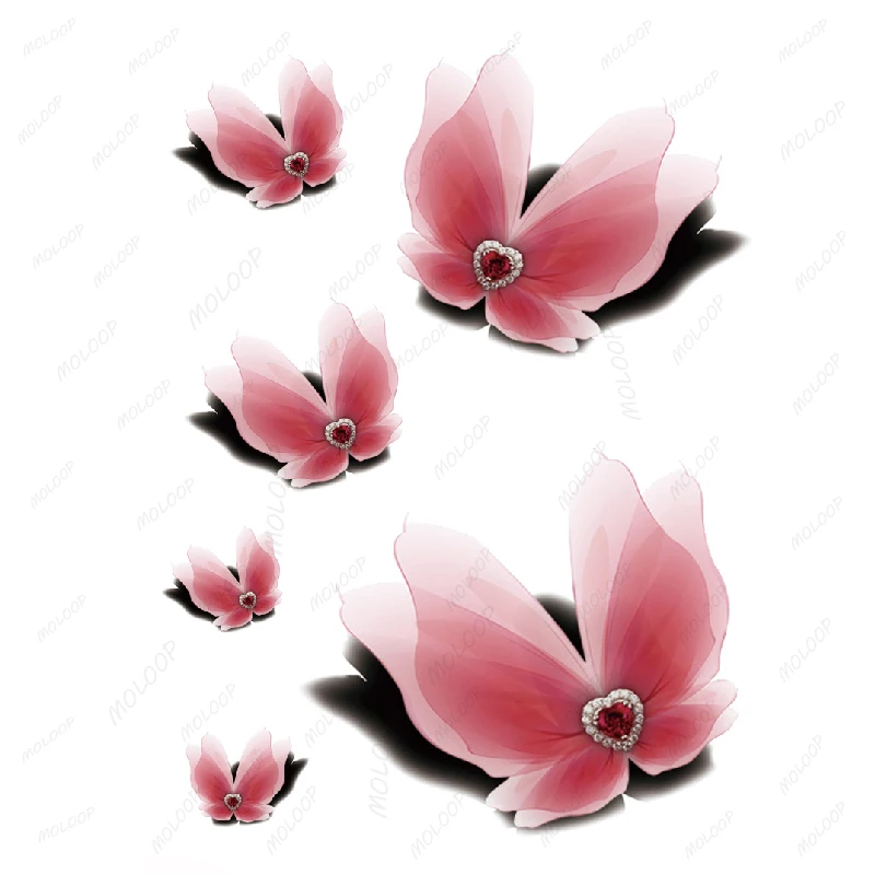 

Тату-наклейки, любовь, сердце, роза, Бабочка, узел, 3D узор, временная Водонепроницаемая Ручная искусственная татуировка для женщин и мужчин