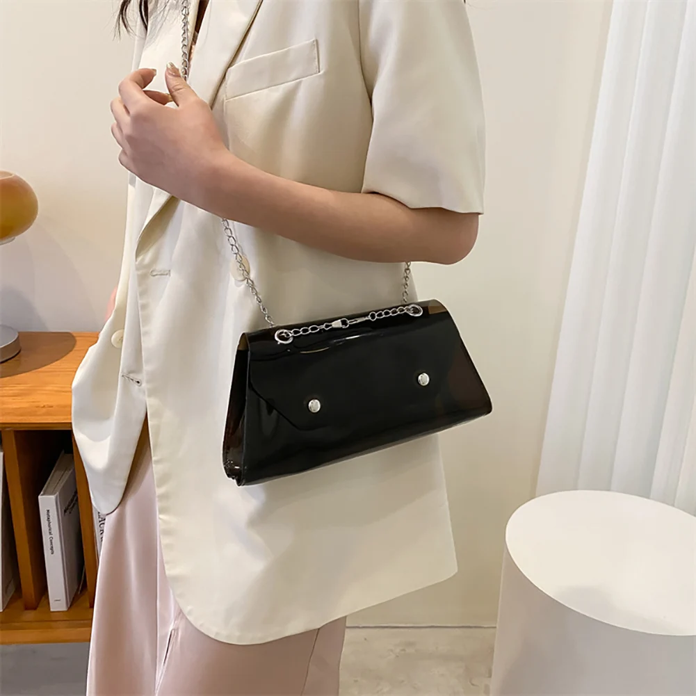 

Прозрачная сумка через плечо для женщин, Модный маленький мессенджер на ремне карамельных цветов, Женский тоут из ПВХ на цепочке