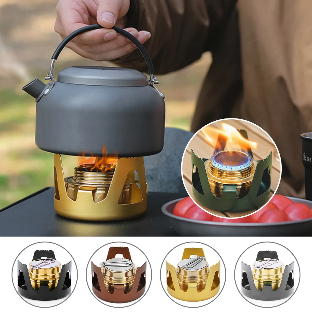 

New Outdoor Portable Mini Alcohol Stove Burner Ultralight Brass Camping Cooking Stove Outdoor Camping Backpacking Tourist Burner