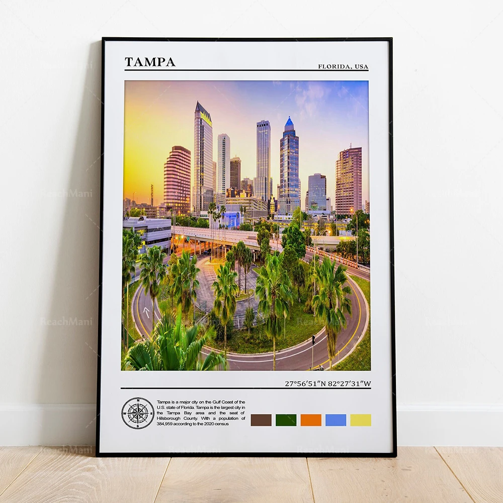 Pembroke Pines Port St. Lucie Sarasota Punta Gorda Санкт-Петербург Tallahassee Tampa постер для путешествий из