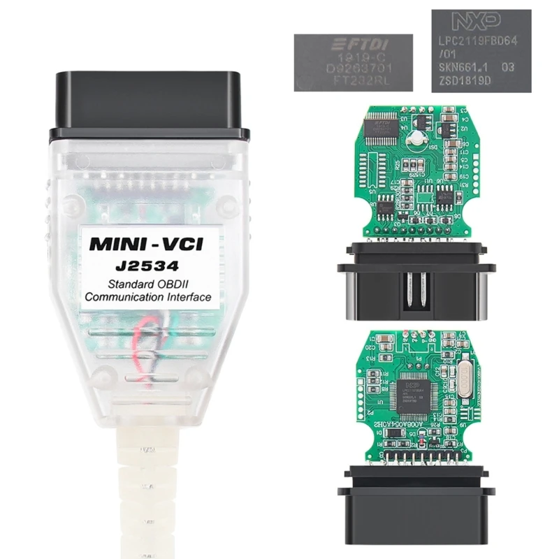 V1800.008 MINI VCI J2534FTDI FT232RL/RQ чип OBD SAEJ2534 Прямая поставка