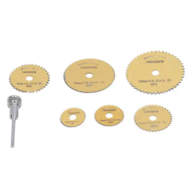 

7 Piece Set HSS Saw Blade Ultra Thin Quick Cutting High Speed Steel Saw Blade Circular Saw Blade with Rod for Wood PVC