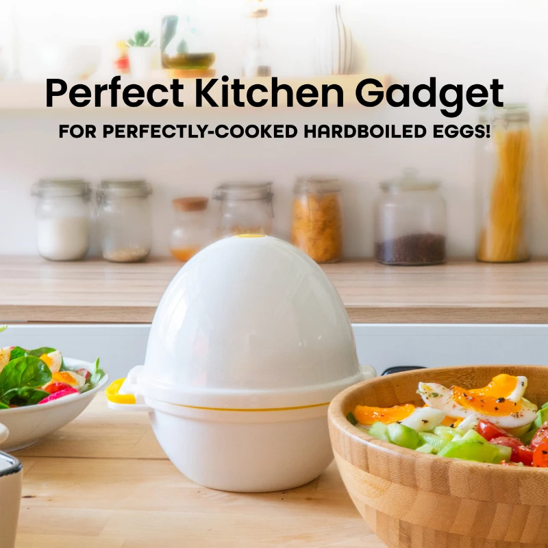 

Беспроводная микроволновая печь для приготовления яиц, плита, яйцеварка и пароварка, 4 отлично приготовленных твердых яйца за 9 минут