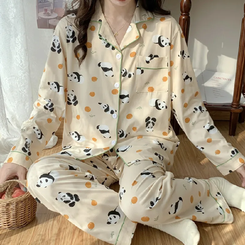 2023 pajamas women pajama tops long pajamas suit the spring and autumn period and the household to take female leisure suit