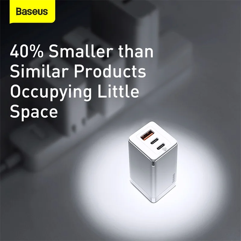 Baseus 65W GaN Charger Quick Charge 4.0 3.0 Type C PD USB Charger with QC 4.0 3.0 Portable Fast Charger For Laptop iPhone 14 13