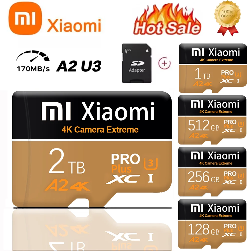 Xiaomi 2TB Micro TF SD-карта 64 ГБ 128 Оригинальная карта памяти высокой длины 100 МБ/с V10 V30 Class 10