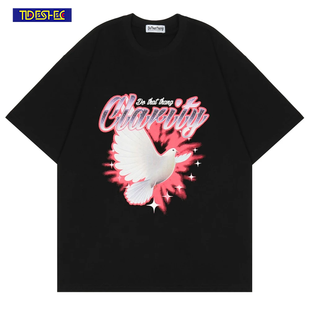 

Мужская футболка TIDESHEC 2022 в стиле хип-хоп, женская футболка, летняя футболка в стиле Харадзюку, хлопковые мужские топы с коротким рукавом, фут...