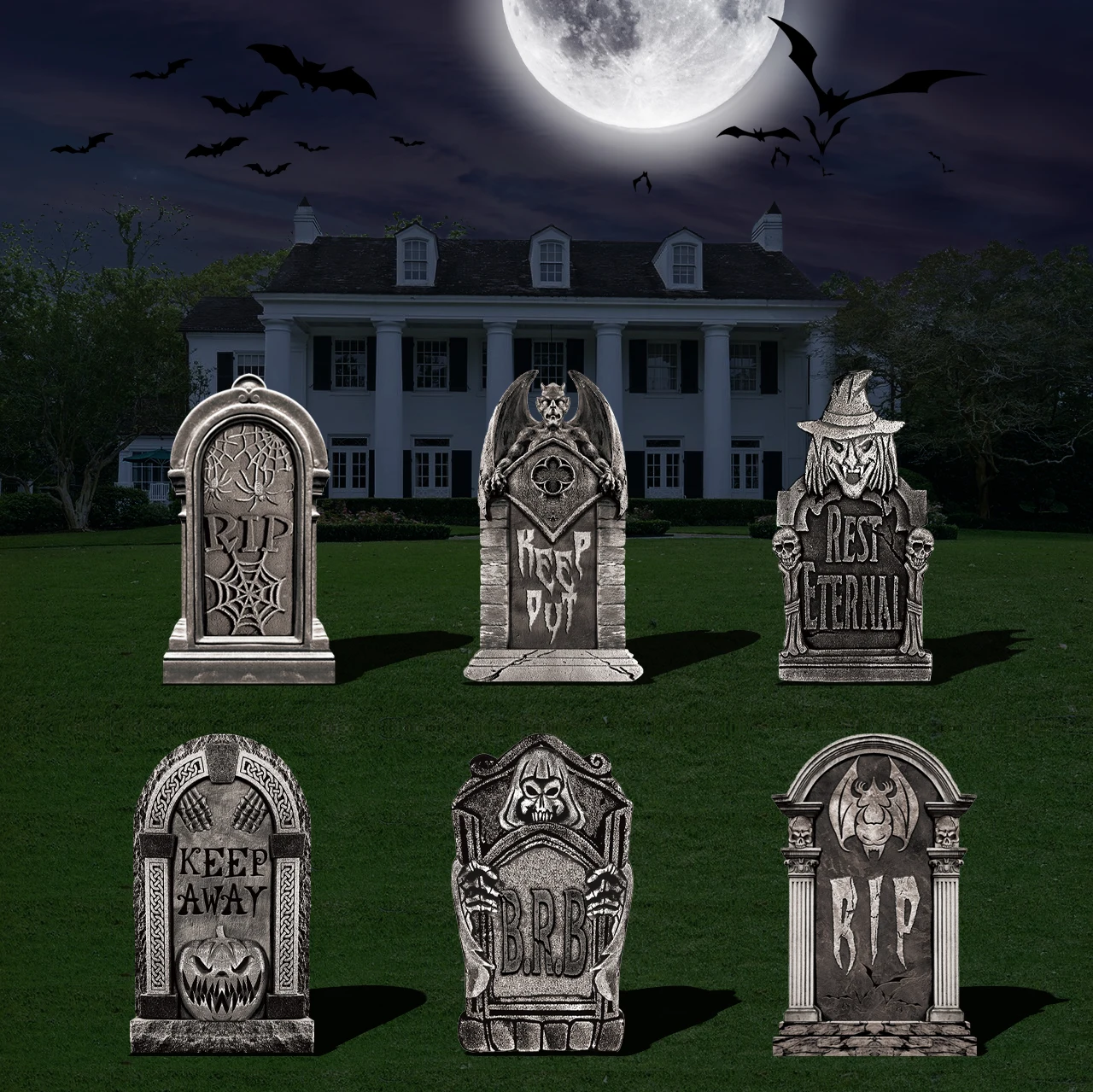 

Кладбище, надгробие, украшение на Хэллоуин, реалистичное и многоразовое ужасное искусственное пространство, Декор, товары для вечевечерние...