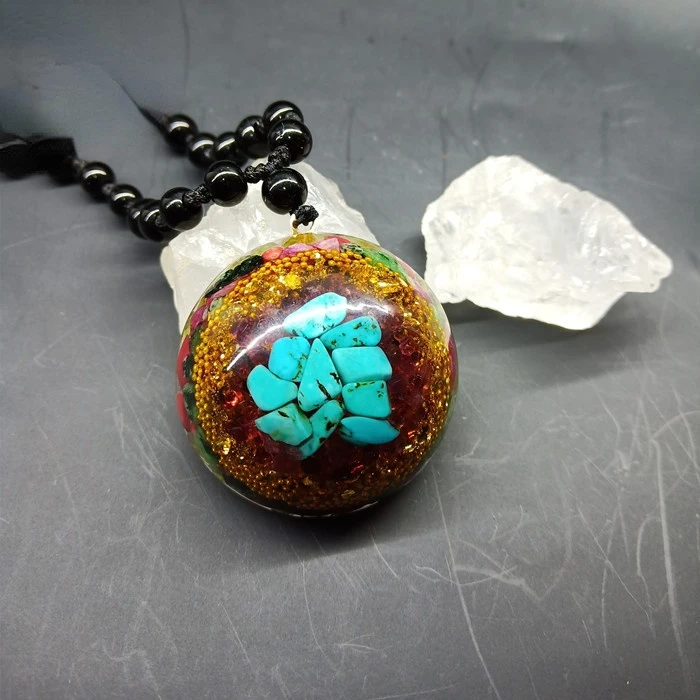 Reiki Crystal Pendant Transport Orange Root Pendant Magnetic Field Energy Accessories orgonite necklace