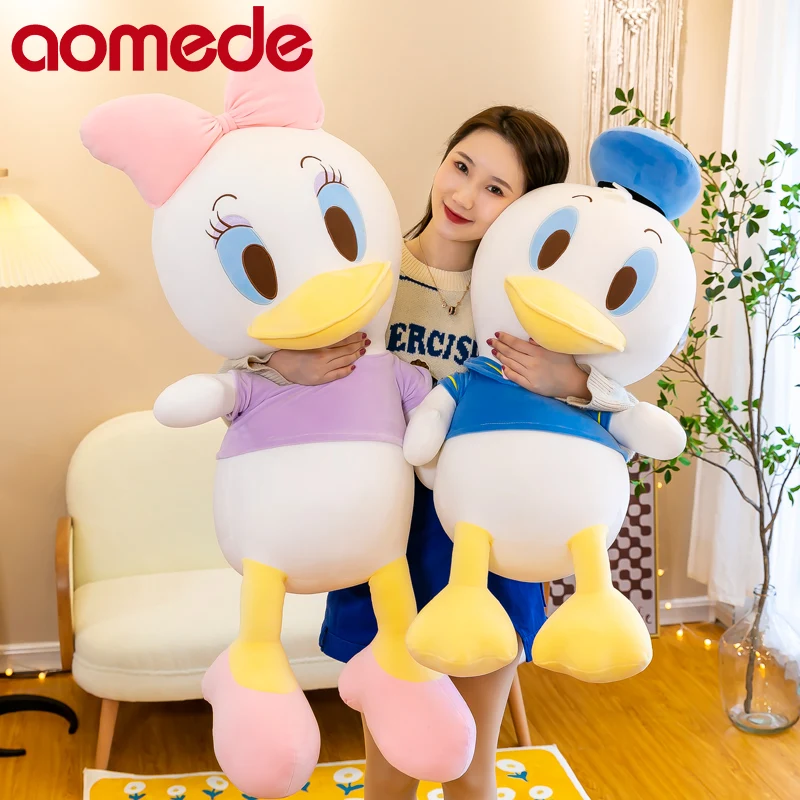 

100cm Cute Soft Donald Duck Daisy Duck Plush Toys Office Nap Stuffed Animal Pillow Home Comfort Cushion Gift Doll for Kids Girl