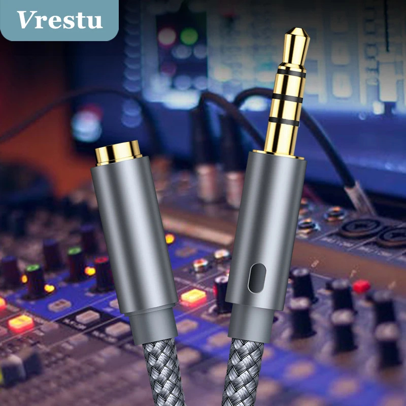

Jack 3.5mm Male to Female Audio Extension Cable 4-Pole Stereo AUX Adapter for iPhone iPad Xiaomi Cellphone Car Stereo Tablets PC