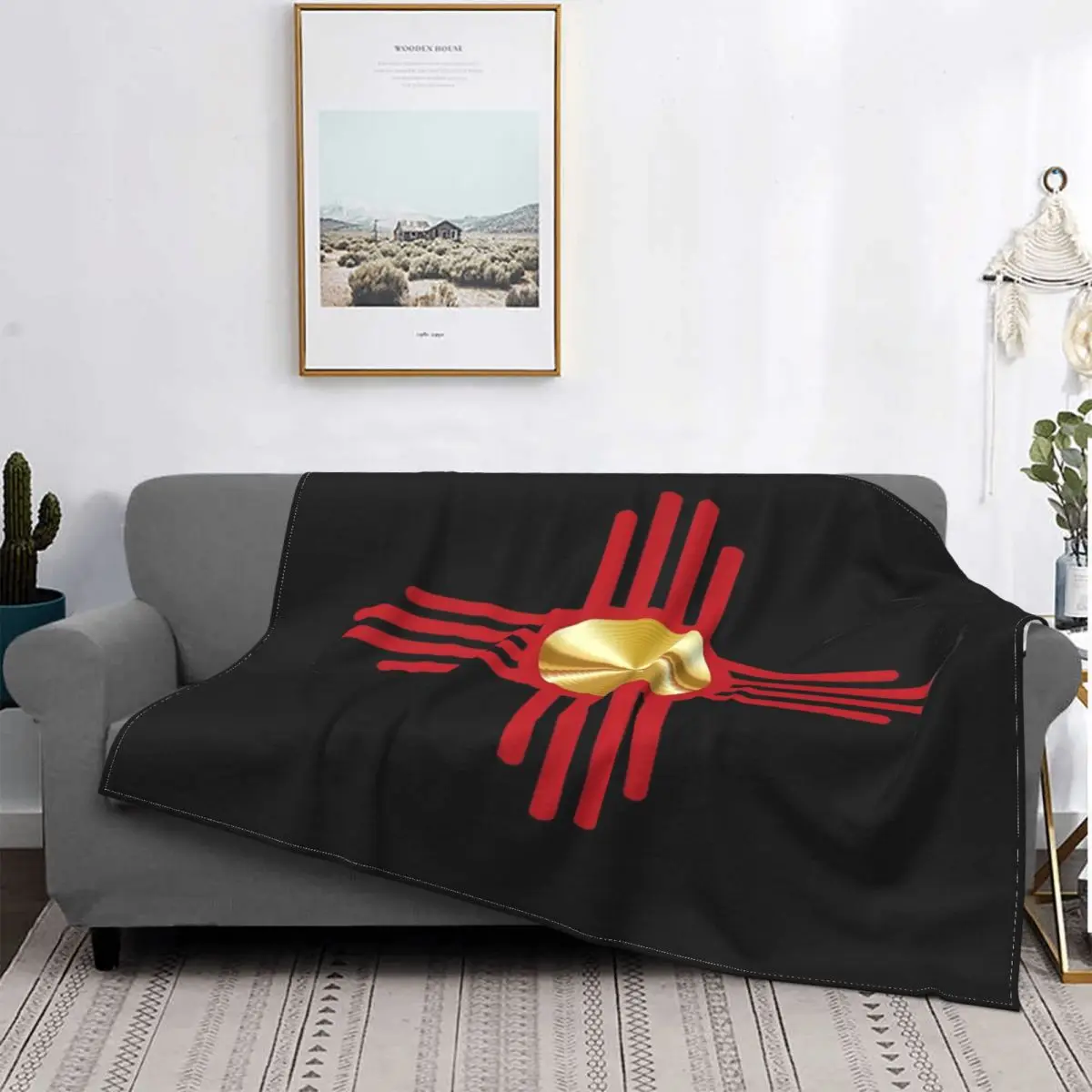 

Zia Symbol-Manta a cuadros de muselina para cama, manta de forro polar, a cuadros, para Sofia