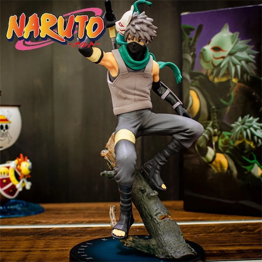 

24cm Anime Naruto Shippuden Gem Run Rache Anbe Hatake Kakashi Ninja Collection Pvc Figures Model Doll Office Decoration Gift