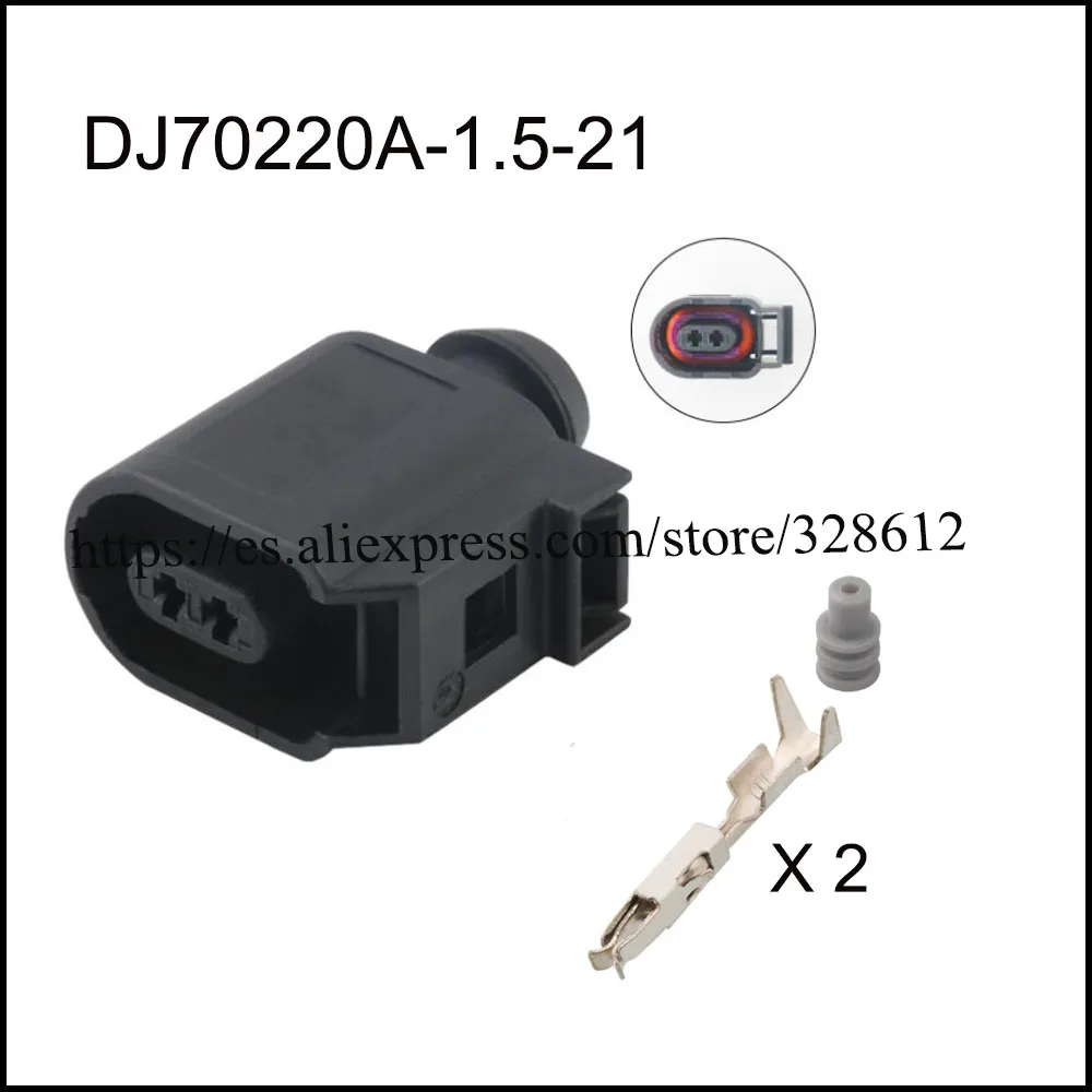 

100 компл. DJ70220A-1.5-21 автомобильный провод женский кабель Водонепроницаемый оболочка 2 штырька цвет включает клеммы и уплотнение